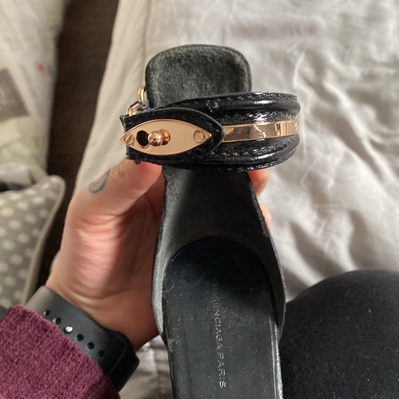 Balenciaga black leather rose gold heels - Picture 4 of 5